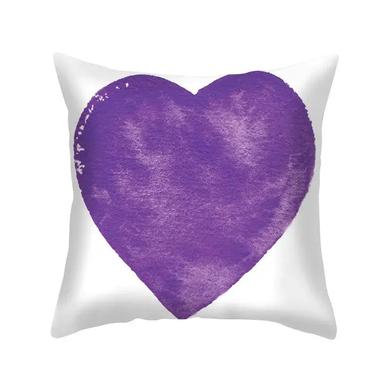 Abstract blue & purple polyester pillow case bedroom throw cover