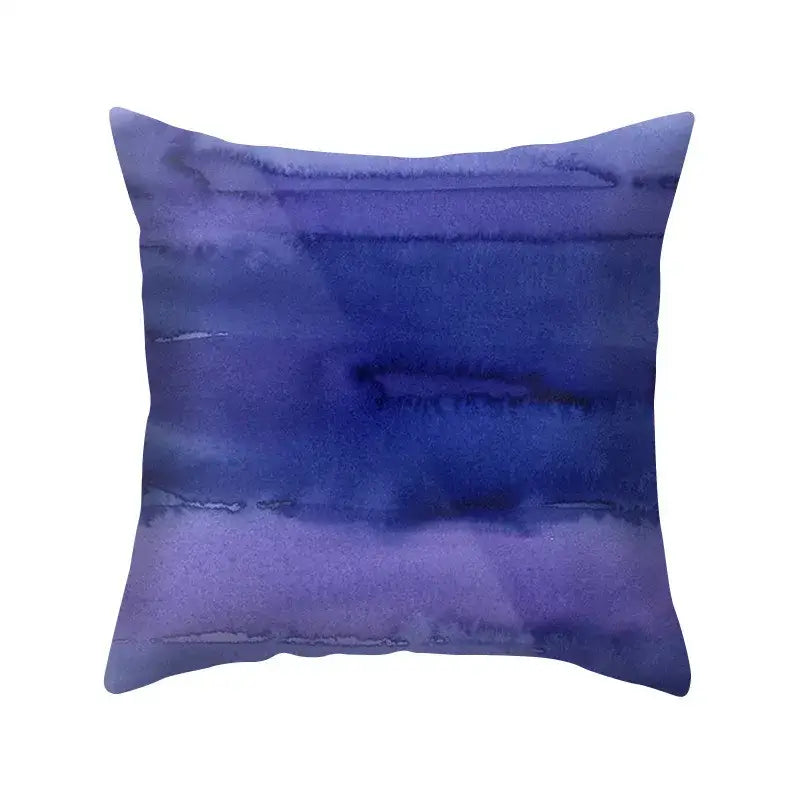 Abstract blue & purple polyester pillow case bedroom throw cover
