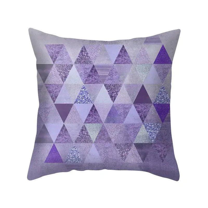 Abstract blue & purple polyester pillow case bedroom throw cover