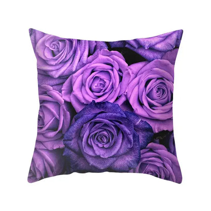 Abstract blue & purple polyester pillow case bedroom throw cover