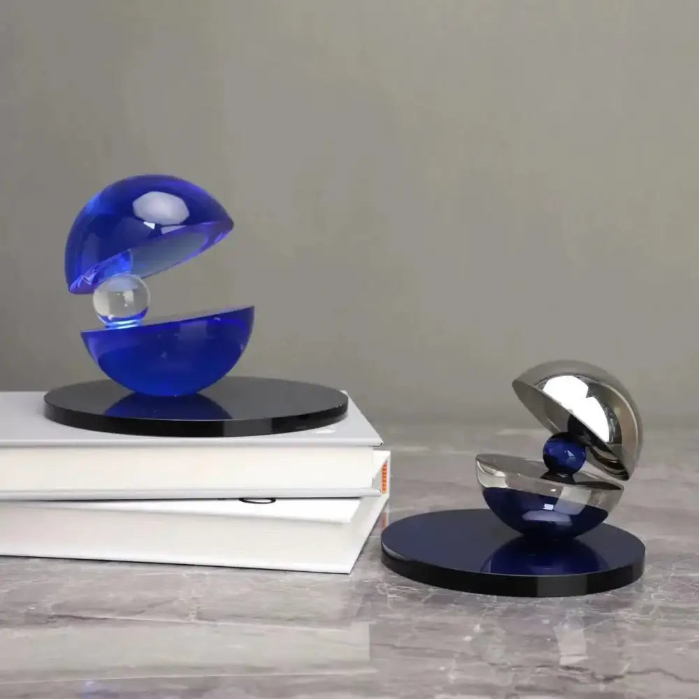 Abstract blue & silver semi-circle ornaments living room home decor