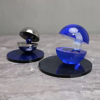 Abstract blue & silver semi-circle ornaments living room home decor