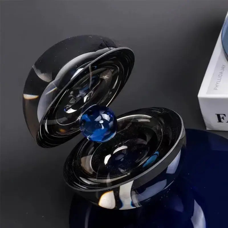 Abstract blue & silver semi-circle ornaments living room home decor
