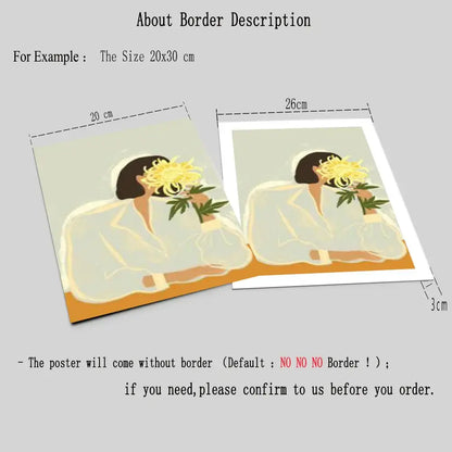 Abstract botanical and girl hand wall art set of 6 – living room decor