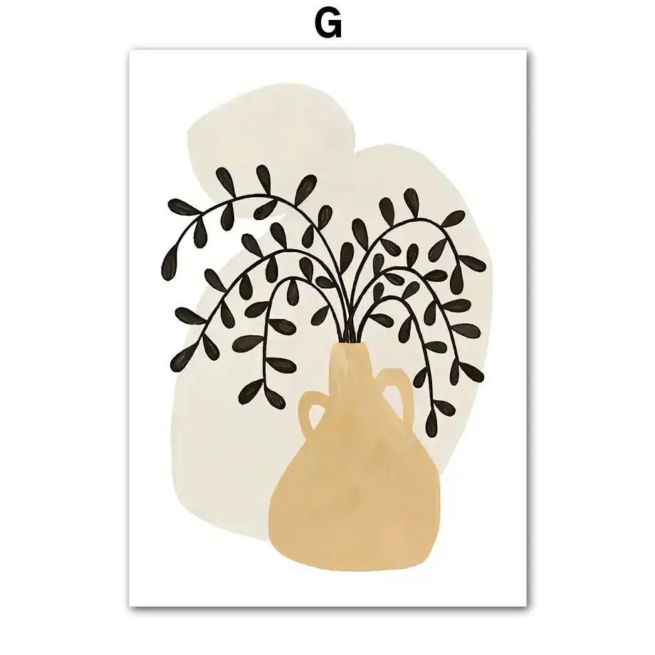 Abstract botanical and girl hand wall art set of 6 – living room decor