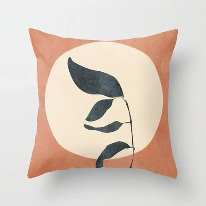 Abstract botanical earthy decorative pillowcase living room cushion cover