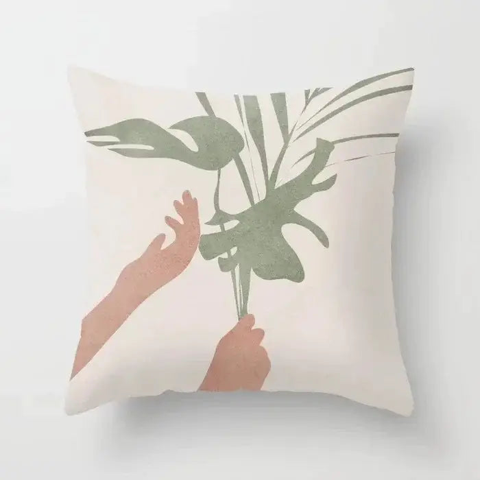 Abstract botanical earthy decorative pillowcase living room cushion cover