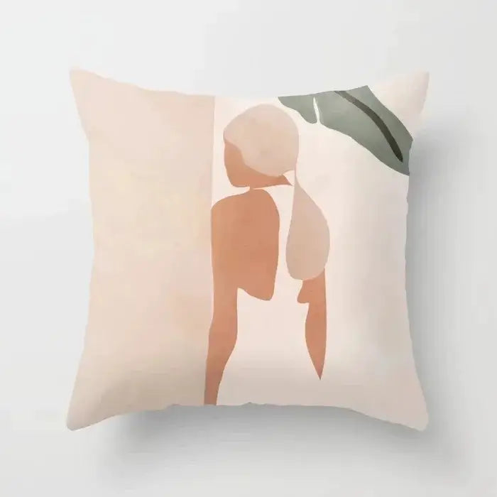 Abstract botanical earthy decorative pillowcase living room cushion cover