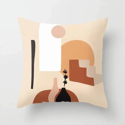 Abstract botanical earthy decorative pillowcase living room cushion cover