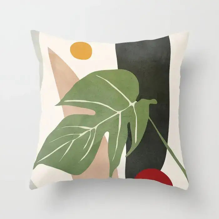 Abstract botanical earthy decorative pillowcase living room cushion cover