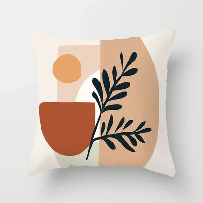 Abstract botanical earthy decorative pillowcase living room cushion cover