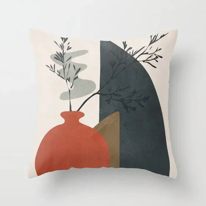 Abstract botanical earthy decorative pillowcase living room cushion cover