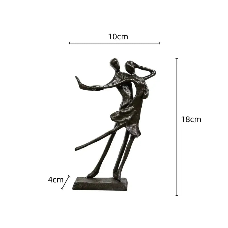 Abstract bronze couple dancers portrait sculpture living room decor