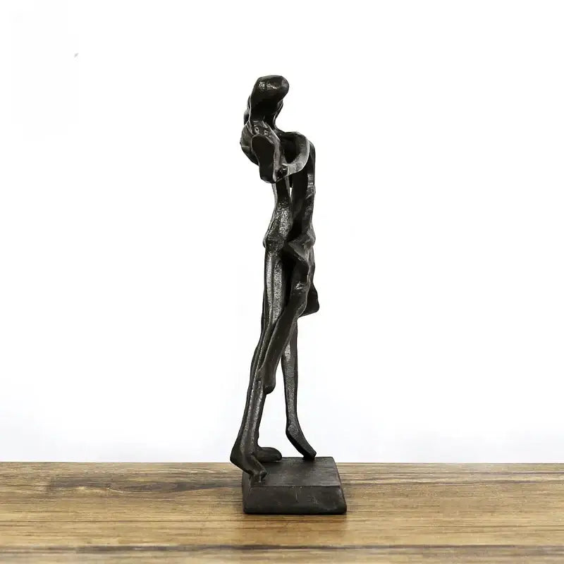 Abstract bronze couple dancers portrait sculpture living room decor