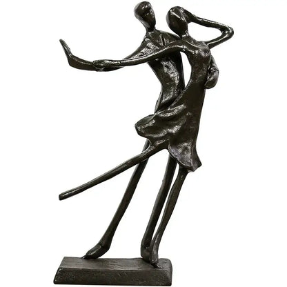 Abstract bronze couple dancers portrait sculpture living room decor