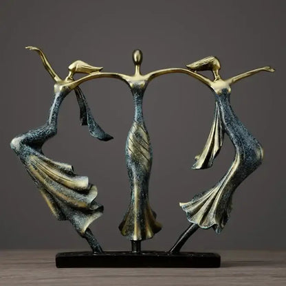 Abstract bronze dancing couple sculpture living room decor statuette