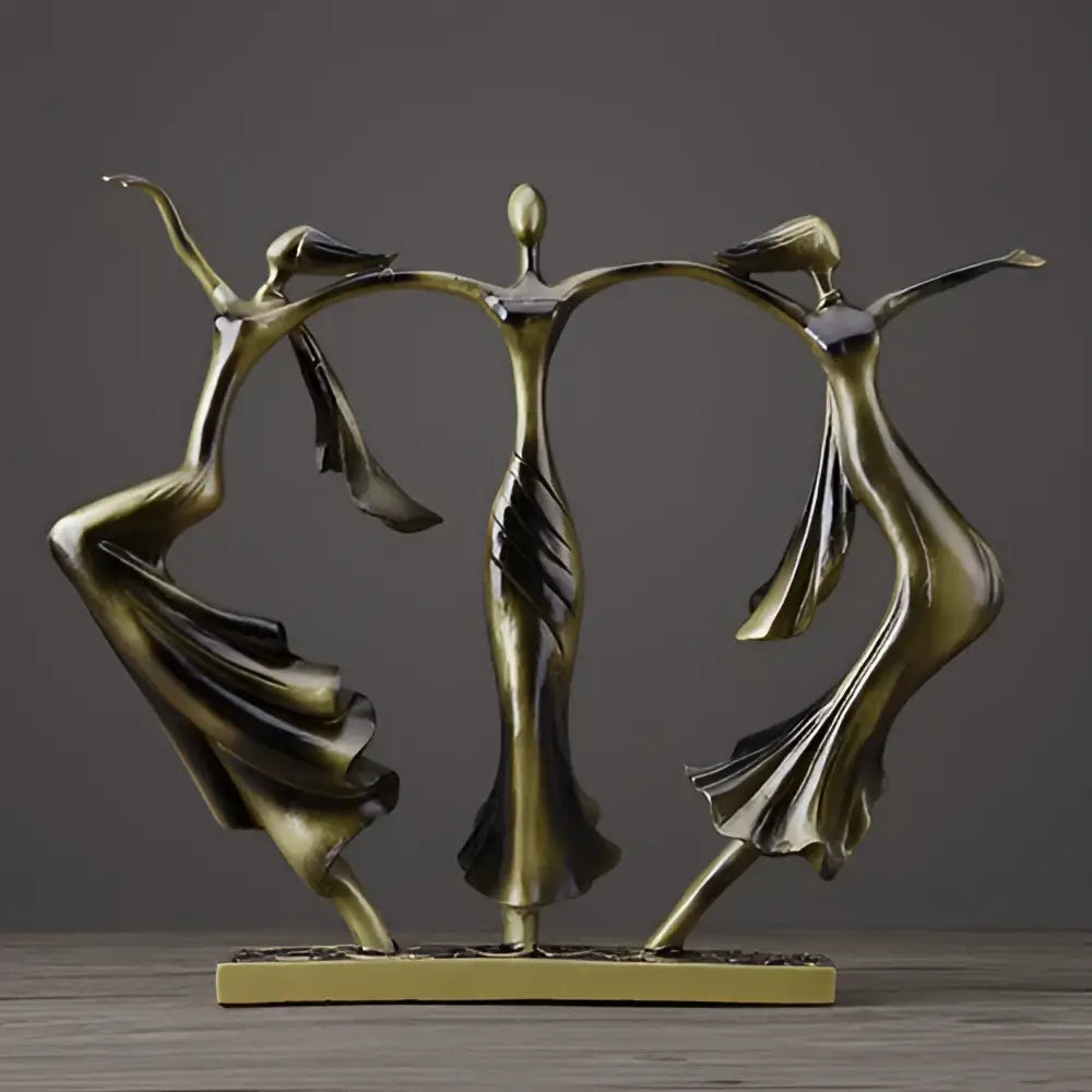 Abstract bronze dancing couple sculpture living room decor statuette