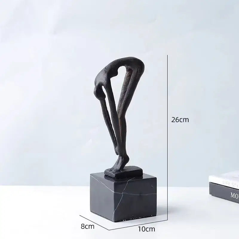 Abstract bronze diving sportsman metal sculpture living room decor