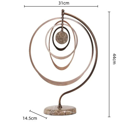Abstract bronze geometric sphere pendant sculpture living room decor