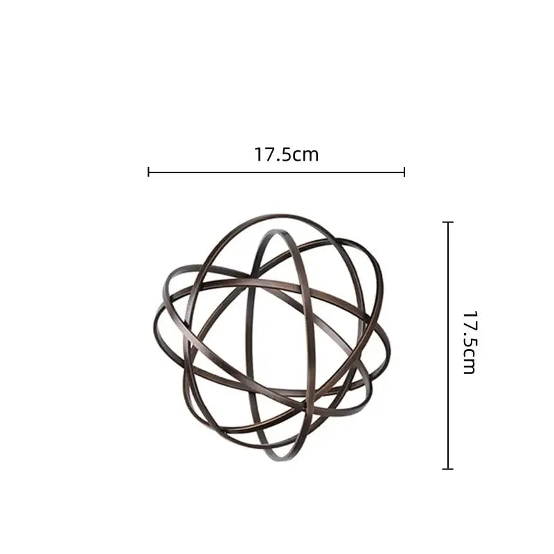 Abstract bronze geometric sphere pendant sculpture living room decor
