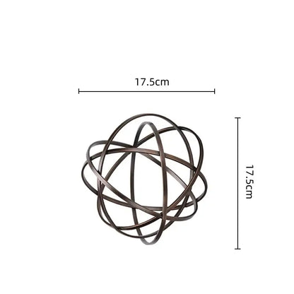 Abstract bronze geometric sphere pendant sculpture living room decor