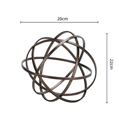 Abstract bronze geometric sphere pendant sculpture living room decor