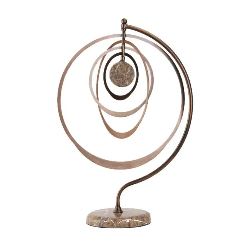Abstract bronze geometric sphere pendant sculpture living room decor