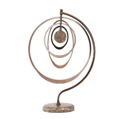 Abstract bronze geometric sphere pendant sculpture living room decor