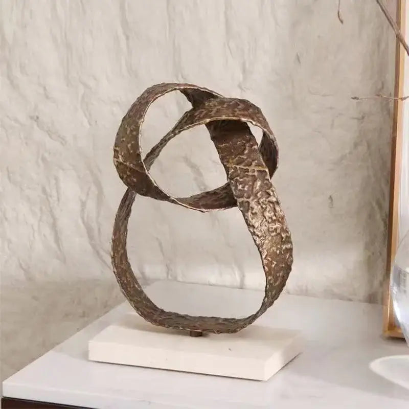 Abstract bronze geometric sphere pendant sculpture living room decor
