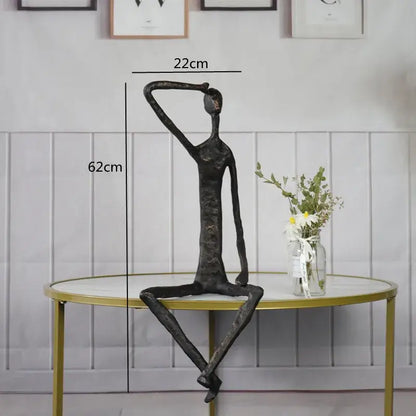 Abstract bronze metal human sculpture set living room decor