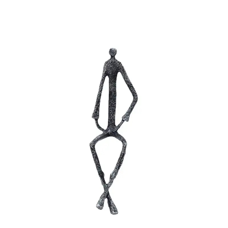 Abstract bronze metal human sculpture set living room decor