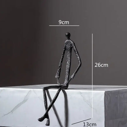 Abstract bronze metal human sculpture set living room decor