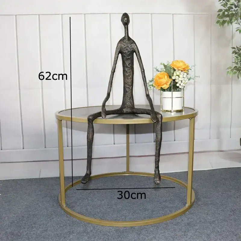 Abstract bronze metal human sculpture set living room decor