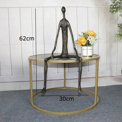 Abstract bronze metal human sculpture set living room decor