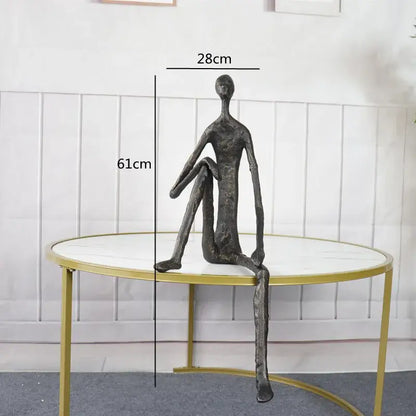 Abstract bronze metal human sculpture set living room decor