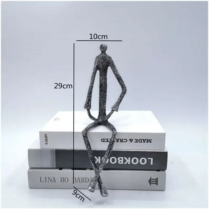 Abstract bronze metal human sculpture set living room decor