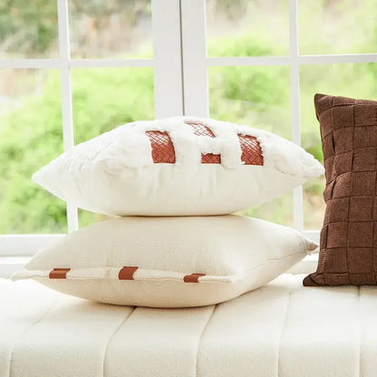 Abstract burnt orange line art pillow cover living room decor