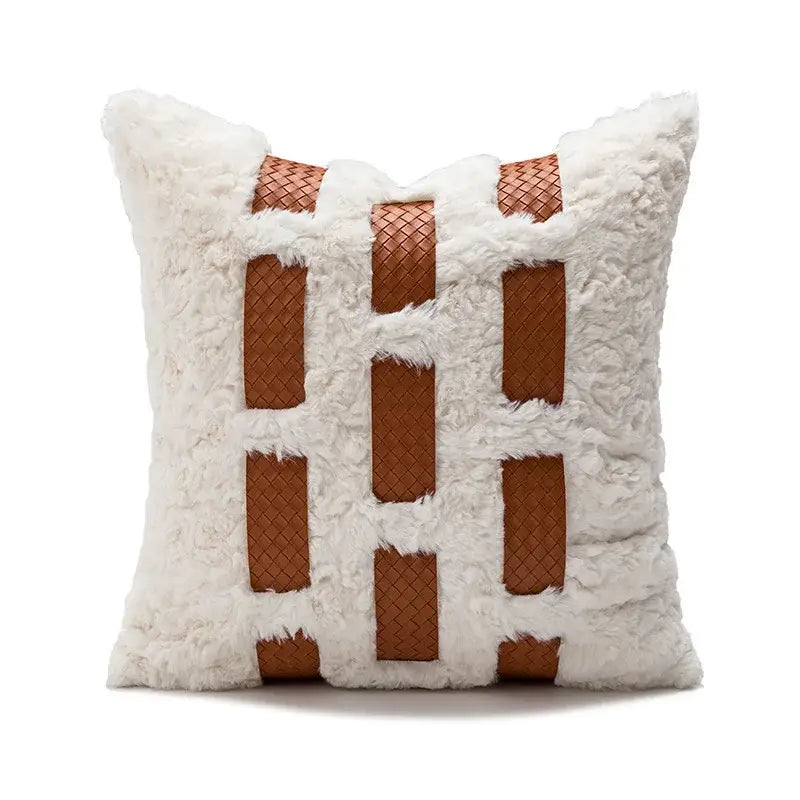 Abstract burnt orange line art pillow cover living room decor