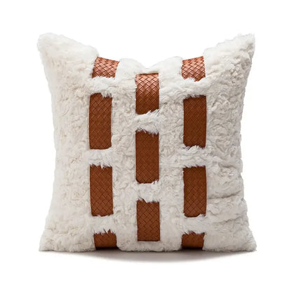 Abstract burnt orange line art pillow cover living room decor