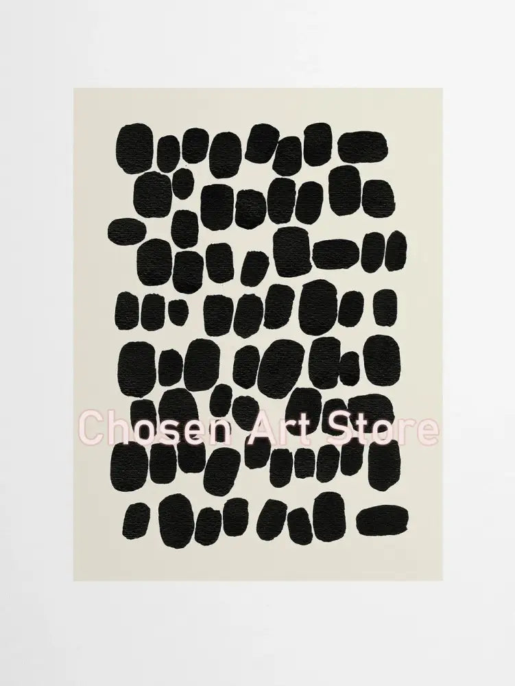 Minimalist black & cream abstract canvas poster prints set living room