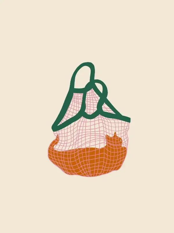 Minimalist lazy cat illustration canvas art set living room decor