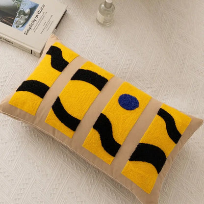 Abstract earthy embroidery pillow cover living room decor