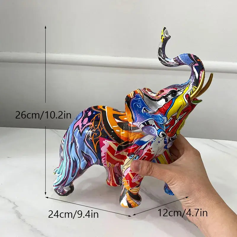 Abstract geometric elephant resin art statue living room decor