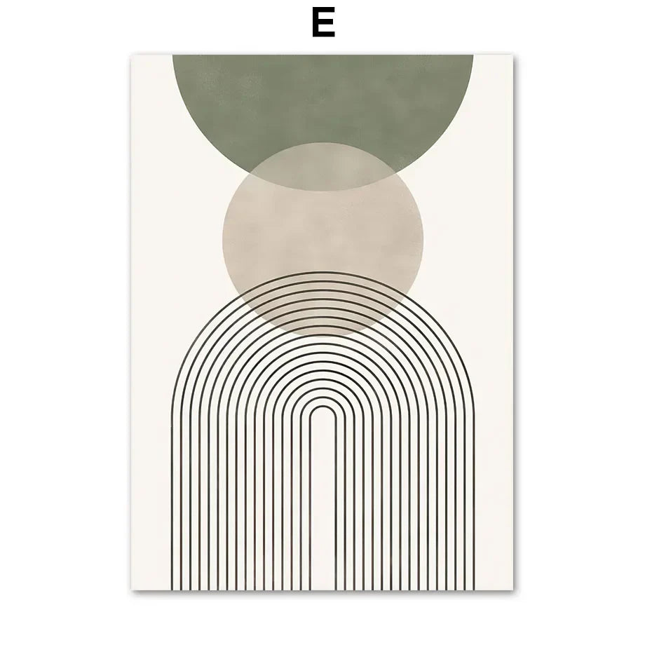 DecorBites™ Abstract Geometric Leaves Canvas Wall Art