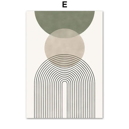 DecorBites™ Abstract Geometric Leaves Canvas Wall Art