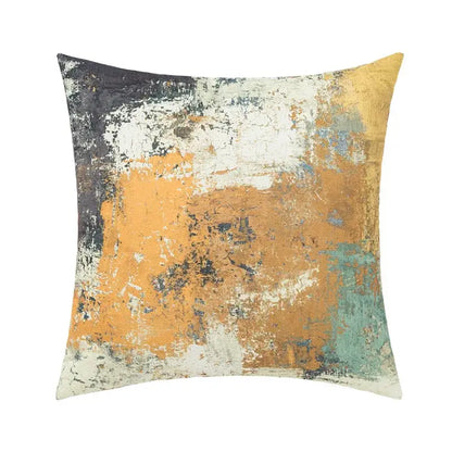 Abstract geometric print white & black pillow cover living room decor