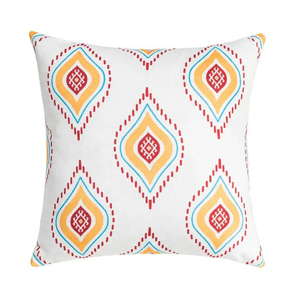 Abstract geometric printed cushion cover orange & blue living room