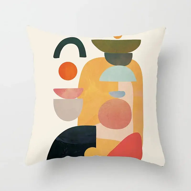 Abstract geometric stitch print pillow cover living room decor