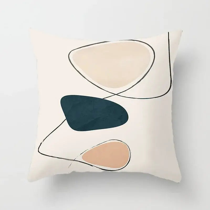 Abstract geometric stitch print pillow cover living room decor