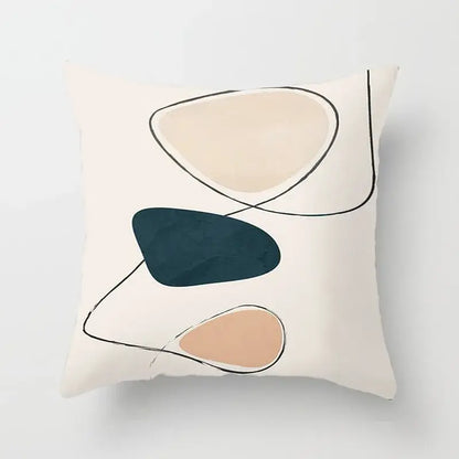 Abstract geometric stitch print pillow cover living room decor